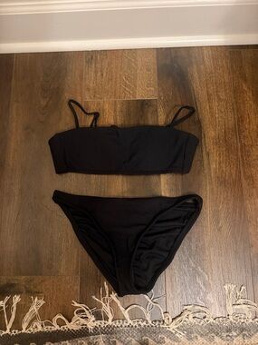 Sanctuary Black Ribbed Two-Piece Bikini Set